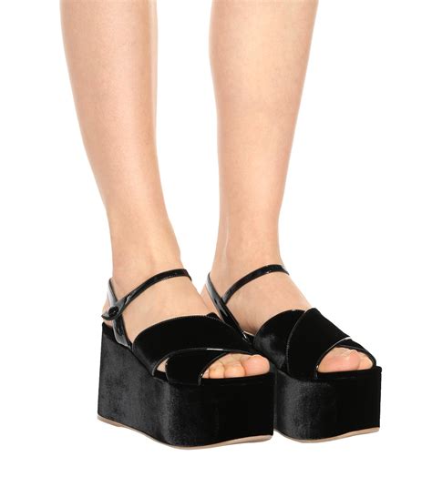 velvet sandals miu miu|Black Velvet Sandals .